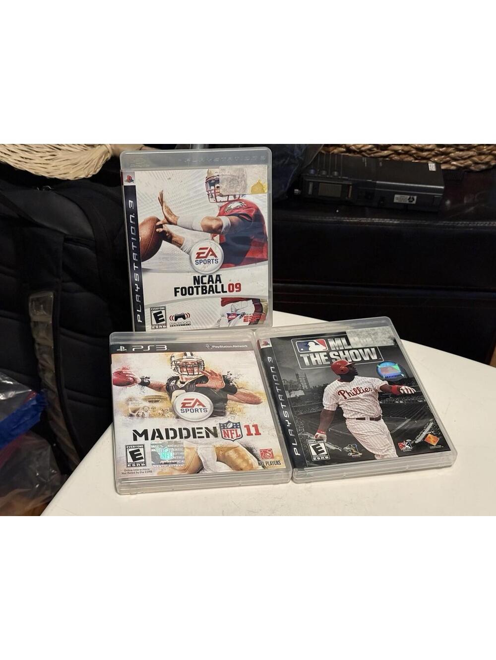 PS3 Sports Games Lot Of 3, NCAA 09, Madden 11, MLB The Show